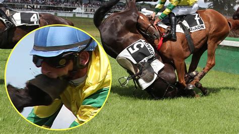 Jockeys Jaw Broken By Horses Hoof In Horror Jumps Race Fall Daily