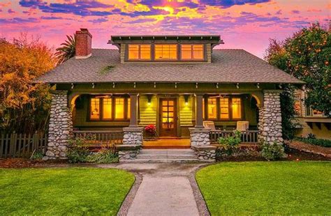 This Cali Craftsman Bungalow Boasts Local River Rock Along The Exterior