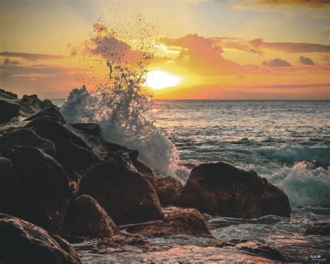 100 Free Photos Waves Crashing During Sunset At Albion