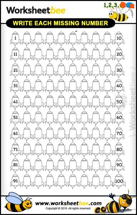 Great Printable Worksheet For Kids About To Write Each Missing Numbers