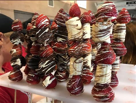Chocolate Drizzled Fruit On A Stick At The College World Series