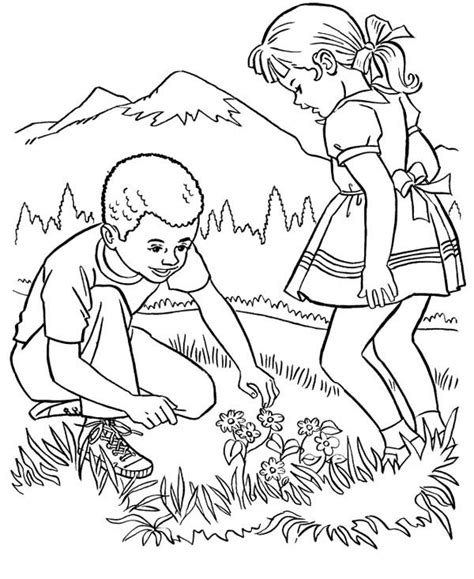 Farm Life Coloring Pages Picking Beautiful Flower Bulk