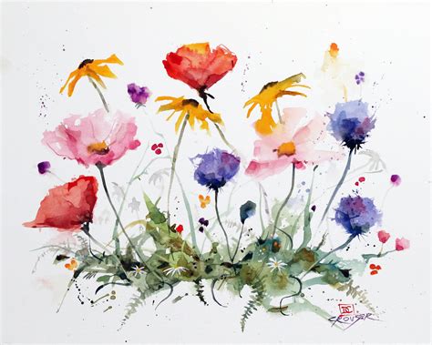Wildflowers Watercolor Floral Print By Dean Crouser Etsy Floral