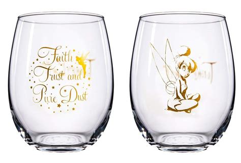 Disneys Tinkerbell 16oz Stemless Wine Glasses Set Of 2