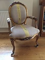 Reproduction Louis XIV chair refurbished & recovered in french postal ...
