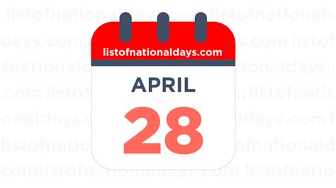 April 28th National Holidays Observances And Famous Birthdays
