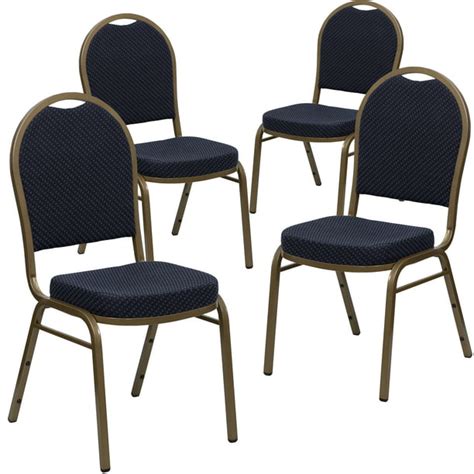 Flash Furniture 4 Pack Dome Back Stacking Banquet Chair In Navy