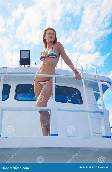 Blonde Girl On Yacht Stock Image Image Of Beauty Model 24512991
