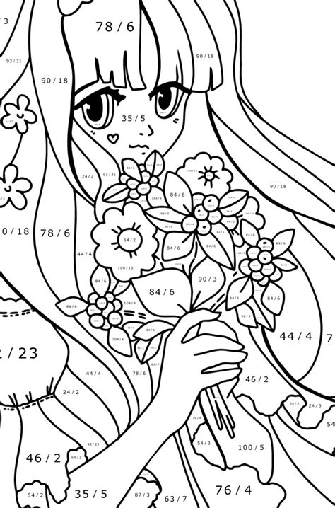 Japanese Girl With Long Hair Coloring Page ♥ Printable For Free