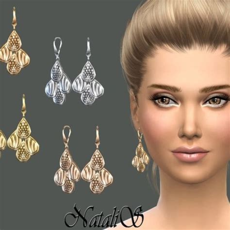 Cross With Crystals Earrings By Natalis Sims 4 Jewelry