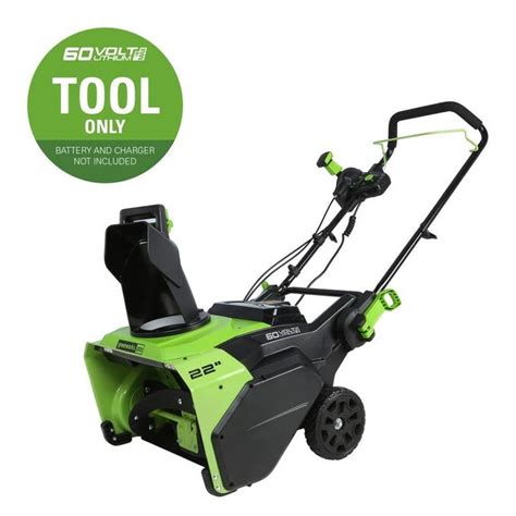 Greenworks Pro 60 Volt 22 In Single Stage Cordless Electric Snow Blower