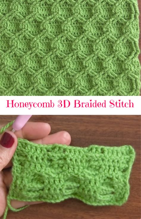 Crochet honeycomb trellis stitch pattern. Honeycomb 3D Braided Stitch - Crochet Ideas