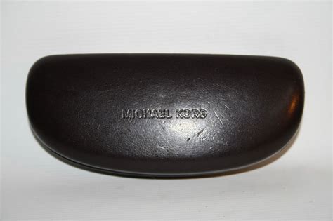 michael kors glasses case hard cover etui dark brown logo 16x7x4 cm fit most sunglasses case