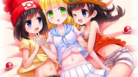 Download Wallpaper 2560x1440 Pokémon Lillie Mizuki Anime Girls Lying Down Dual Wide 169