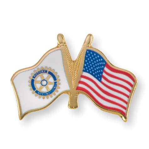Rotary Crossed Flags Lapel Pin W Magnet Rotary Club Supplies
