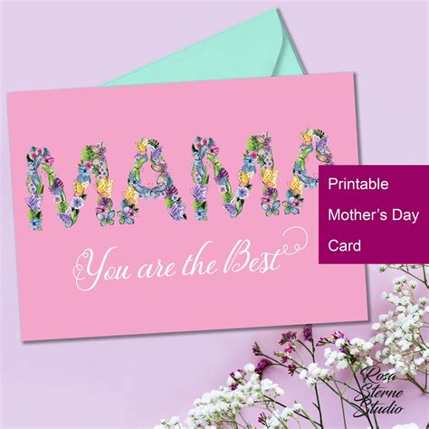 Mothers Day Card Printable Mothers Day Card Floral Mothers Day Cards Printable Mothers Day Card