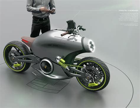 Futuristic Porsche 618 Electric Motorcycle Concept Proposal Tuvie