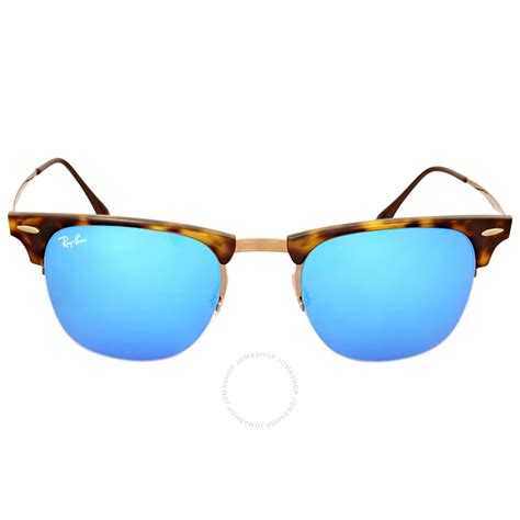 Ray Ban Ray Ban Clubmaster Light Ray Mm Blue Mirror Sunglasses Rb