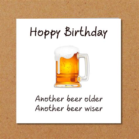 Funny Beer Birthday Card For Dad Son Male Friend Humorous Etsy Hong Kong