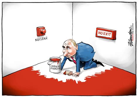 Cartoon Putin In A Corner
