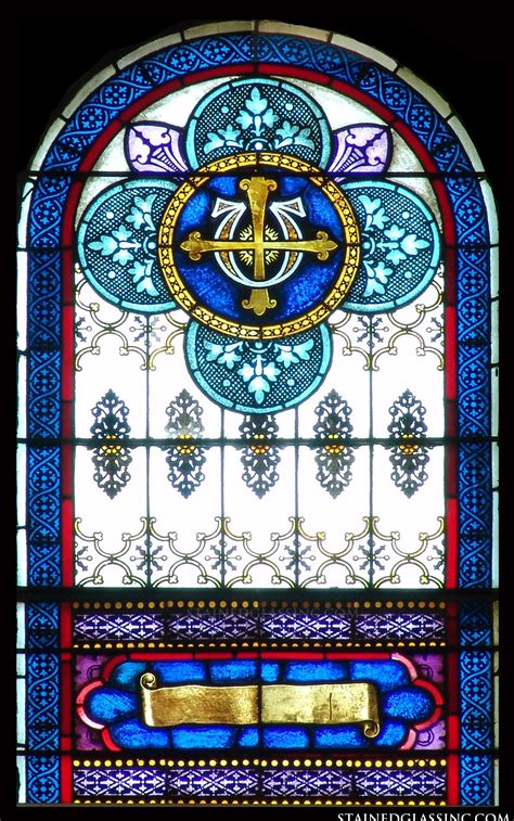 Arched Symbolism Window Religious Stained Glass Window
