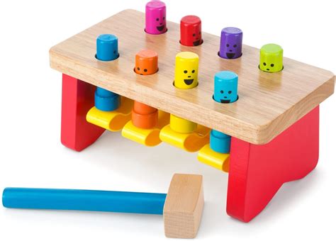 Melissa And Doug Deluxe Pounding Bench Wooden Toy With Mallet Classic