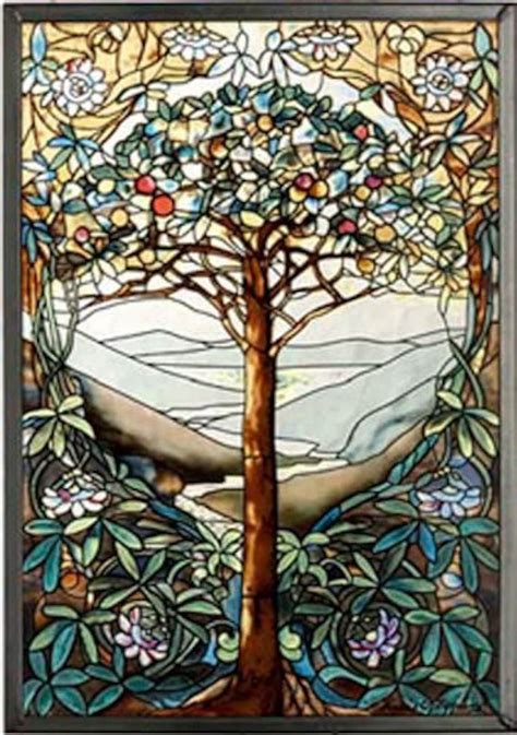 Tree Of Life Stained Glass Panel Etsy