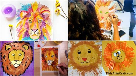 Lion Paintings For Kids Kids Art And Craft