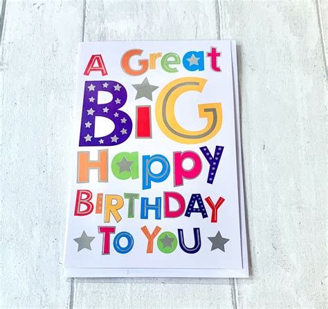 Big Happy Birthday Greeting Card Send A Hand Written Card With Your T