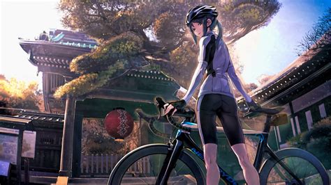 wallpaper anime bike shorts spandex bicycle minami kamakura koukou joshi jitensha bu