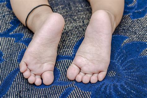Tiny Feet Of Infant Baby Boy Stock Photo Image Of Horizontal Bright