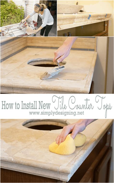How to tile a bathroom vanity countertop. How to Tile New Bathroom Counter Tops | Tiled countertop ...