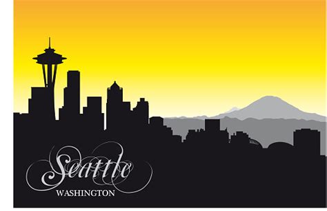 Seattle Skyline Silhouette Stock Illustration Download Image Now Istock