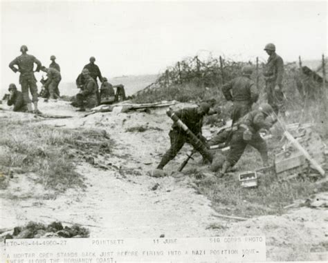 American Soldiers And A Mortar Crew In Normandy In June 1944 The