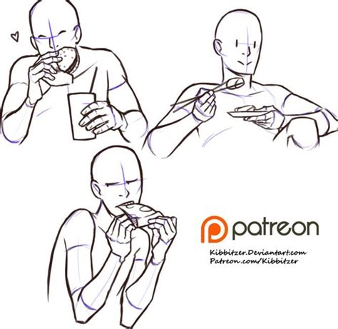 Eating Manga Pose Reference Base Pinterest Esboço Tutoriais E