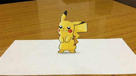 How To Draw Pikachu Step By Step Pokemon 3d Trick Art
