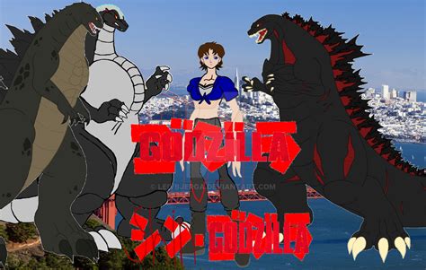 Godzilla Vs Shin Godzilla Cartoon Wallpaper By Leivbjerga On Deviantart