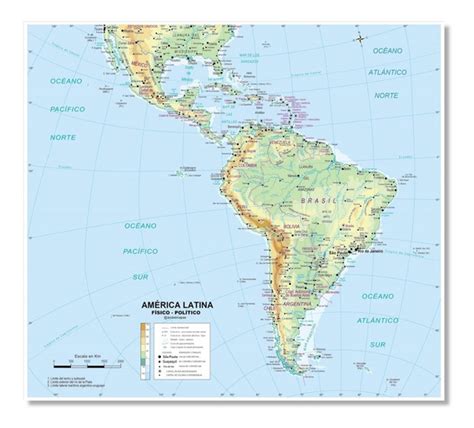 mapa fisico politico america del posters mapas en mercado libre argentina