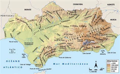 GeografÍa E Historia Maika Mapa FÍsico De AndalucÍa 1º Eso