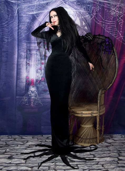 Moonshadow Morticia Addams Dress Steamed Velvet Addams Etsy Australia
