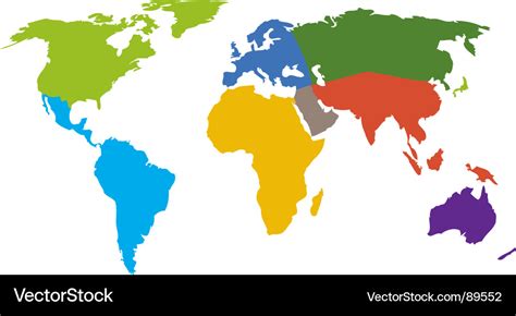 World Map Continents Royalty Free Vector Image