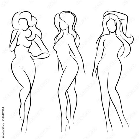 Naked Woman Silhouette Or Nude Woman Silhouette Vector Illustration
