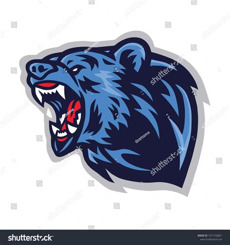 Angry Bear Roaring Logo Design Mascot Stock Vector Royalty Free
