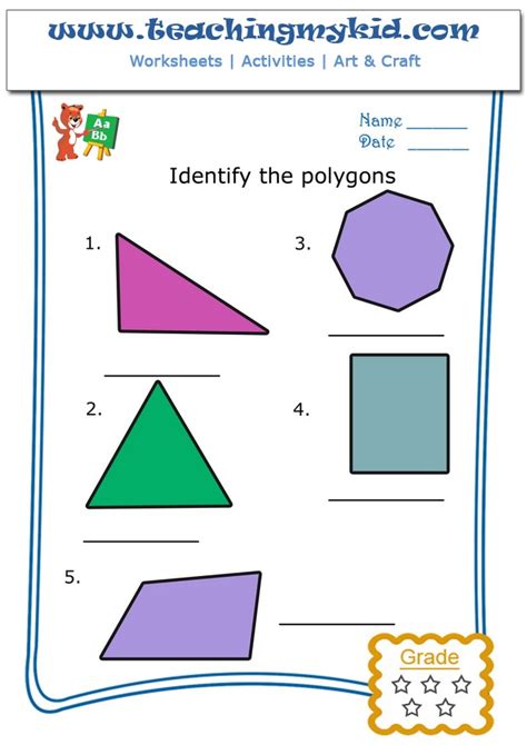Math Worksheets Identify The Polygons Worksheet 4