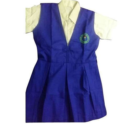 White And Navy Blue Plain School Uniform Shirt And Skirt For Schools