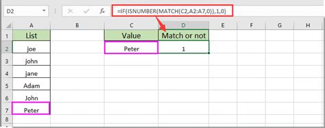 How To Check If A Cell Value Match To A List In Excel