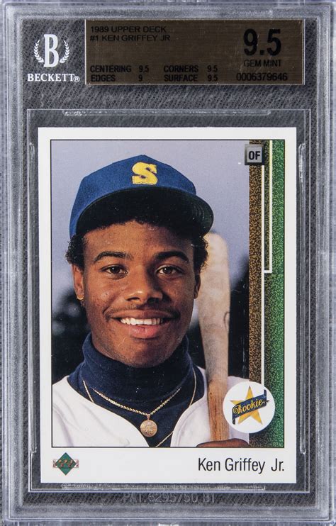 It was the object of affection for the golden age of baseball and only the t206 honus wagner and 1952 topps mickey mantle are considered its equals. Lot Detail - 1989 Upper Deck #1 Ken Griffey Jr. Rookie Card - BGS GEM MINT 9.5