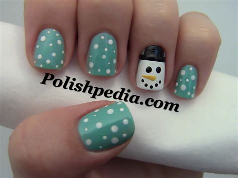 snowman christmas nail design polishpedia nail art nail guide shellac nails beauty website
