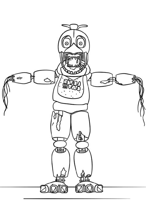 Fnaf Withered Chica Coloring Page Free Printable Coloring Page The Best Porn Website