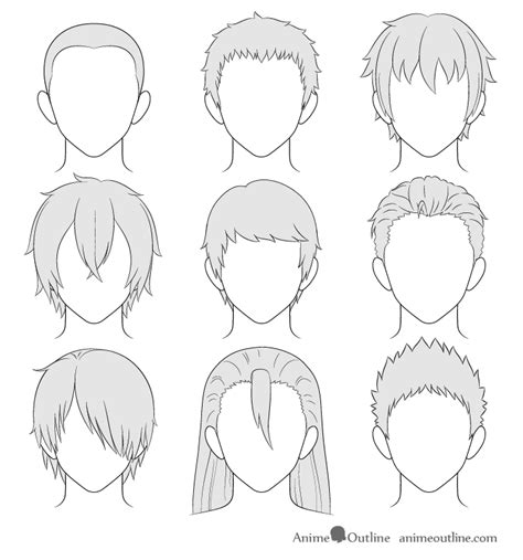 How To Draw Anime Male Hair Step By Step Animeoutline Drawing Hair